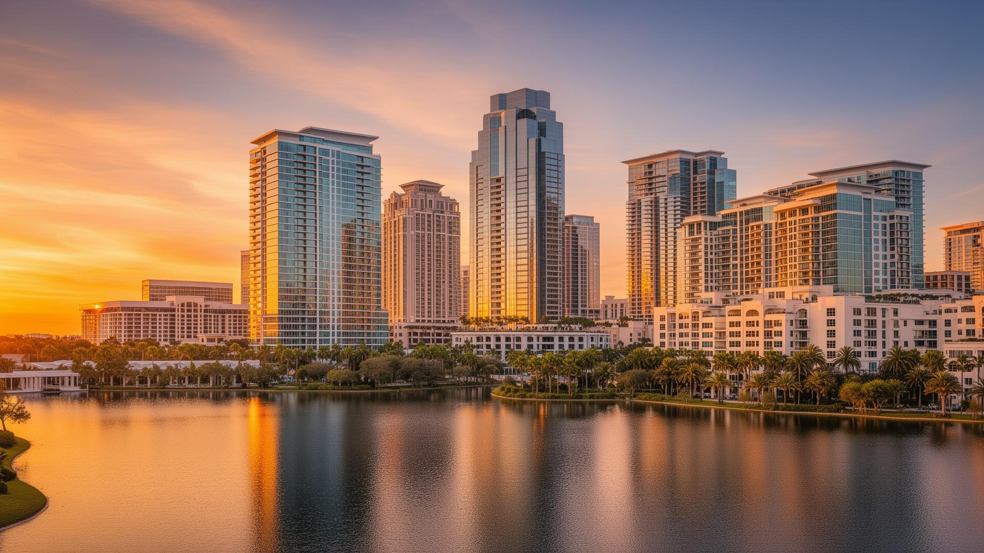 Florida skyline at sunset
